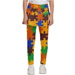 Retro colors puzzle pieces                            Kids  Skirted Pants