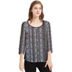 graypowderpoppiChiffon Quarter Sleeve Blouse