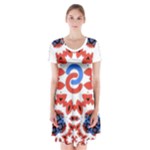 IM Fourth Dimension ADKPS Short Sleeve V-neck Flare Dress