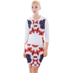 Quarter Sleeve Hood Bodycon Dress 