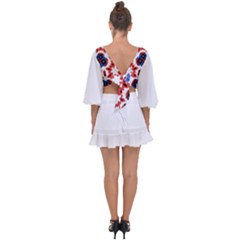 Tie Back Butterfly Sleeve Chiffon Top 