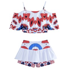 Kids  Off Shoulder Skirt Bikini 