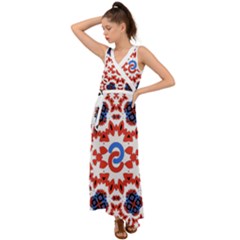 V-Neck Chiffon Maxi Dress 