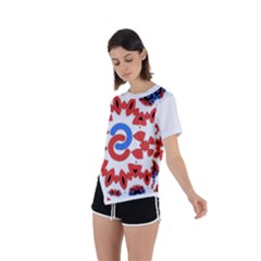 Asymmetrical Short Sleeve Sports T-Shirt 