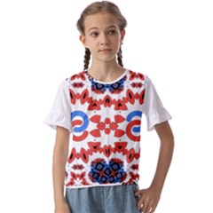 Kids  Cuff Sleeve Scrunch Bottom T-Shirt 