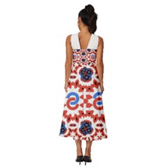 Sleeveless Cross Front Cocktail Midi Chiffon Dress 