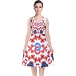  Im Fourth Dimension Adkps Strap V-Neck Midi Sleeveless Dress 