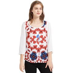 Chiffon Quarter Sleeve Blouse 