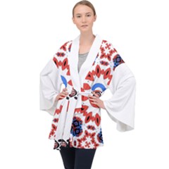 Long Sleeve Velvet Kimono  