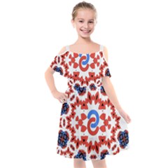 Kids  Cut Out Shoulders Chiffon Dress 