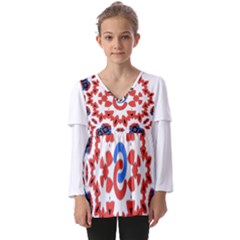 Kids  V Neck Casual Top 