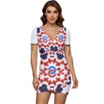  Im Fourth Dimension Adkps Strap Low Cut Cap Sleeve Mini Dress