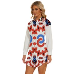 Womens Long Sleeve Shirt Dress 