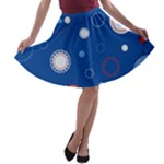 Christmas Pattern Tree Design A-line Skater Skirt