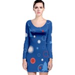 Christmas Pattern Tree Design Long Sleeve Velvet Bodycon Dress