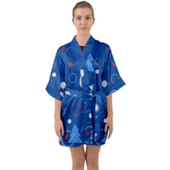 Half Sleeve Satin Kimono  