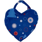 Christmas Pattern Tree Design Giant Heart Shaped Tote