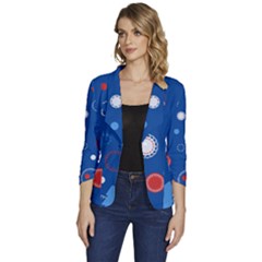 Women s One-Button 3/4 Sleeve Short Jacket 