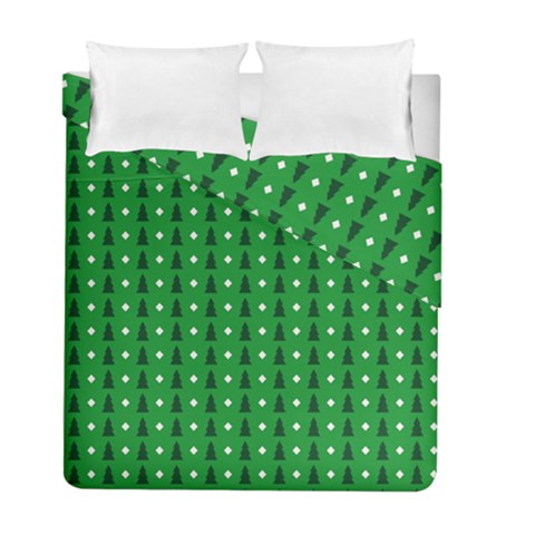 Green Christmas Tree Pattern Background Duvet Cover Double Side (Full/ Double Size) from ArtsNow.com