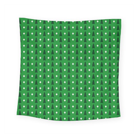 Green Christmas Tree Pattern Background Square Tapestry (Small) from ArtsNow.com