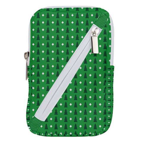 Green Christmas Tree Pattern Background Belt Pouch Bag (Large) from ArtsNow.com