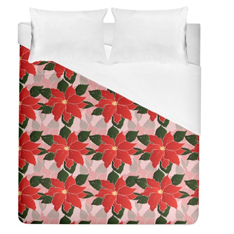 Poinsettia Pattern Seamless Pattern Christmas Xmas Duvet Cover (Queen Size) from ArtsNow.com