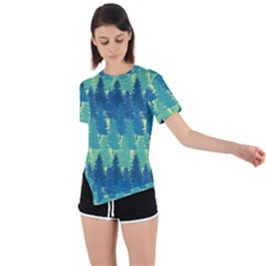 Asymmetrical Short Sleeve Sports T-Shirt 