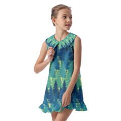 Kids  Pilgrim Collar Ruffle Hem Dress 