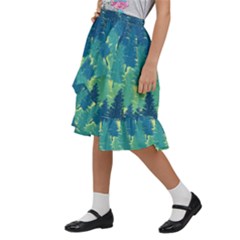 Kids  Ruffle Flared Wrap Midi Skirt 