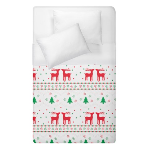 Red Green And Blue Christmas Themed Illustration Duvet Cover (Single Size) from ArtsNow.com