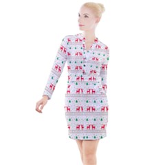 Button Long Sleeve Dress 