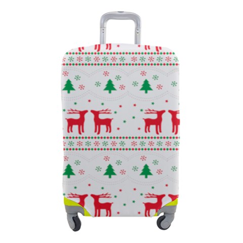 Red Green And Blue Christmas Themed Illustration Luggage Cover (Small) from ArtsNow.com