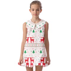 Kids  Pilgrim Collar Ruffle Hem Dress 