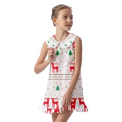 Kids  Pilgrim Collar Ruffle Hem Dress 