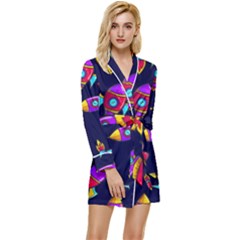 Long Sleeve Satin Robe 