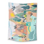 Mountain abstract art  Medium Tapestry