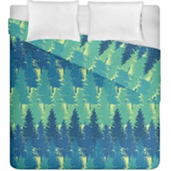 Christmas Trees Pattern Digital Paper Seamless Duvet Cover Double Side (King Size) from ArtsNow.com