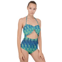 Scallop Top Cut Out Swimsuit 