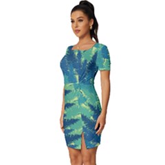 Fitted Knot Split End Bodycon Dress 