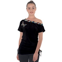 Off Shoulder Tie-Up T-Shirt 