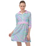 Holographic abstract in pastel Mini Skater Shirt Dress