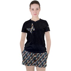 Women s Mesh T-Shirt and Shorts Set 