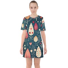 Sixties Short Sleeve Mini Dress 