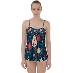 Christmas Tree Pattern Babydoll Tankini Top from ArtsNow.com