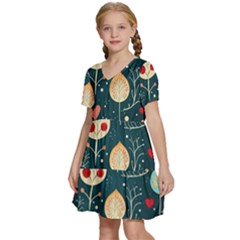 Kids  Short Sleeve Tiered Mini Dress 