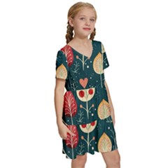 Kids  Short Sleeve Tiered Mini Dress 