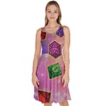 Galaxy diceKnee Length Skater Dress With Pockets