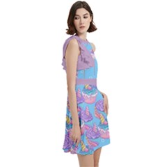 Cocktail Party Halter Sleeveless Dress With Pockets 