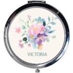 Personalized Simple Flower Name Mini Round Mirror Mini Round Mirror