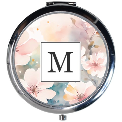 Personalized Initial Flower Mini Round Mirror Mini Round Mirror from ArtsNow.com